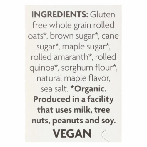 Nature's Path Organic Hot Oatmeal - Brown Sugar Maple - Case of 6 - 11.3 oz. Perspective: back