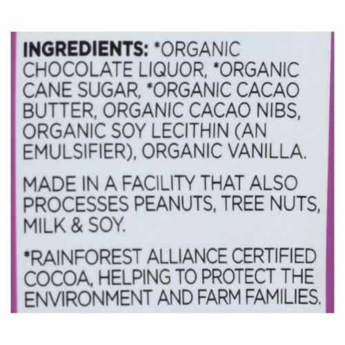 Nibmor - Chocolate Extra Dark 80% Cacao - Case of 6-3.56 oz. Perspective: back