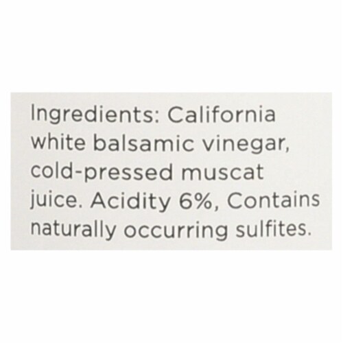 O Olive Oil California White Balsamic Vinegar - Case of 6 - 10.1 oz. Perspective: back
