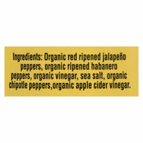 Organic Harvest Pepper Sauce - Chipotle Habanero - Case of 12 - 5 oz. Perspective: back