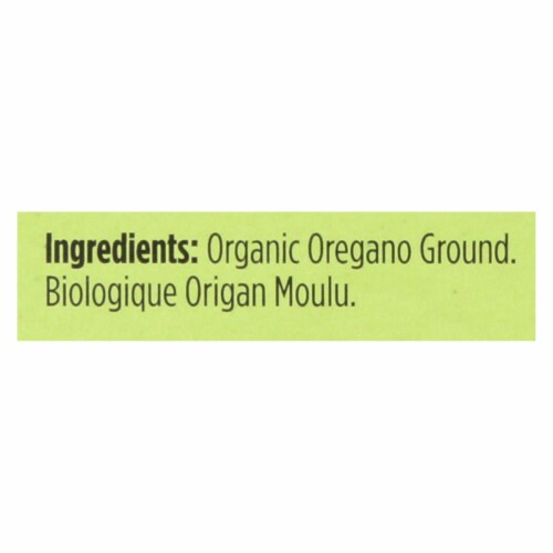 Spicely Organics - Organic Oregano - Ground - Case of 6 - 0.3 oz. Perspective: back