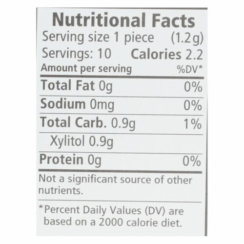 Spry Xylitol Gems - Peppermint - Case of 20 - 10 Count Perspective: back