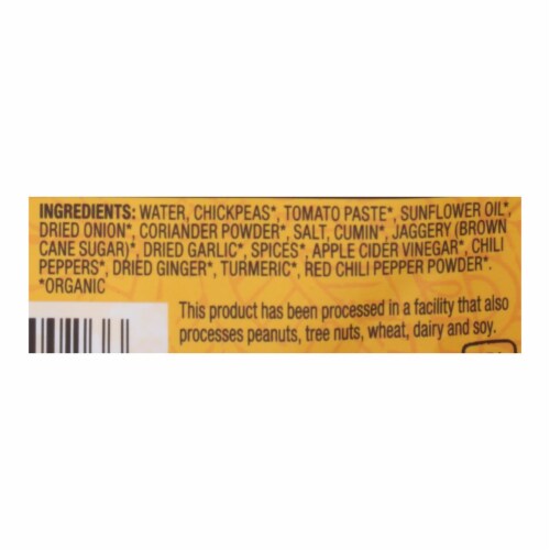 Tasty Bite Entree - Indian Cuisine - Channa Masala - 10 oz - case of 6 Perspective: back