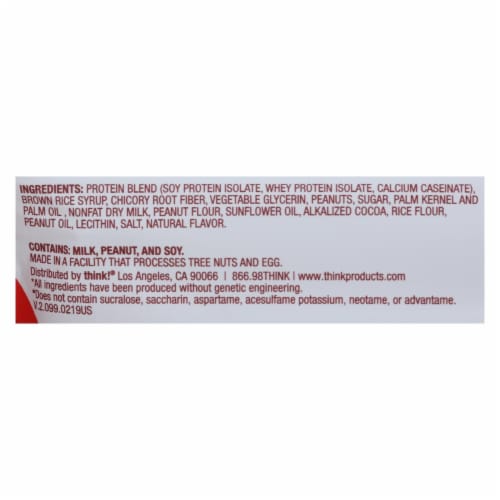 Think Products thinkThin Bar - Lean Protein Fiber - Chocolate Peanut - 1.41 oz - 1 Case Perspective: back