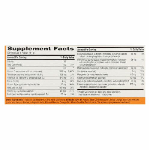 Alacer - Emergen-C 1000 mg Vitamin C - Super Orange - 30 Packet Perspective: back