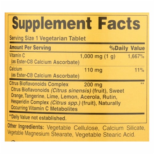 American Health - Ester-C with Citrus Bioflavonoids - 1000 mg - 180 Vegetarian Tablets Perspective: back