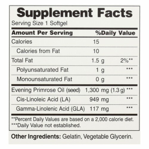 American Health - Evening Primrose Oil - 1300 mg - 60+60 Softgels Perspective: back