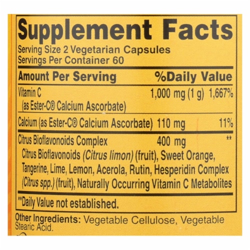 American Health - Ester-C with Citrus Bioflavonoids - 500 mg - 120 Vegetarian Capsules Perspective: back
