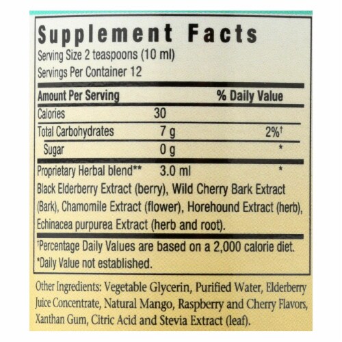 Herbs for Kids Eldertussin Elderberry Syrup - 4 oz. Perspective: back