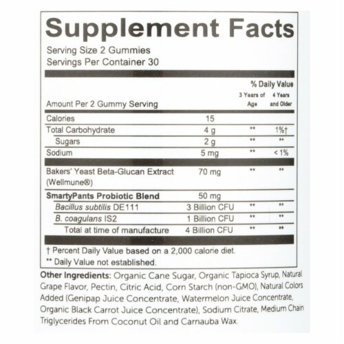 Smartypants Kids Probiotic - Grape - 60 count Perspective: back