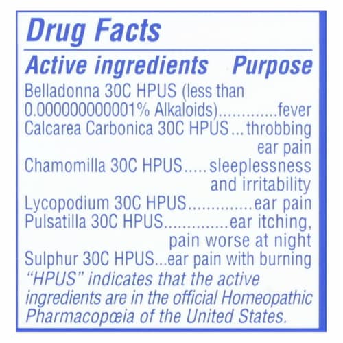 Hyland's Earache Drops - 0.33 fl oz. Perspective: back