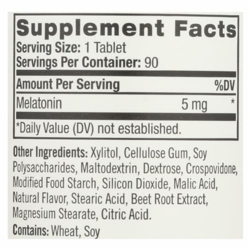 Natrol Melatonin Fast Dissolve Tablets Strawberry - 5 mg - 90 Tablets Perspective: back