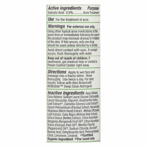 Alba Botanica - Natural Acnedote Deep Pore Wash - 6 fl oz Perspective: back
