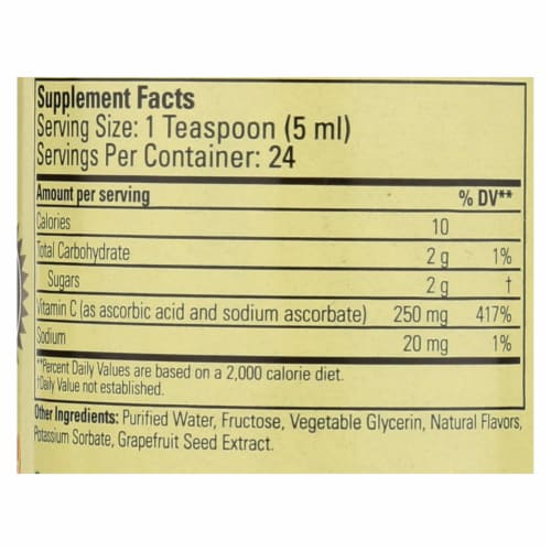 Childlife Liquid Vitamin C Orange - 4 fl oz. Perspective: back