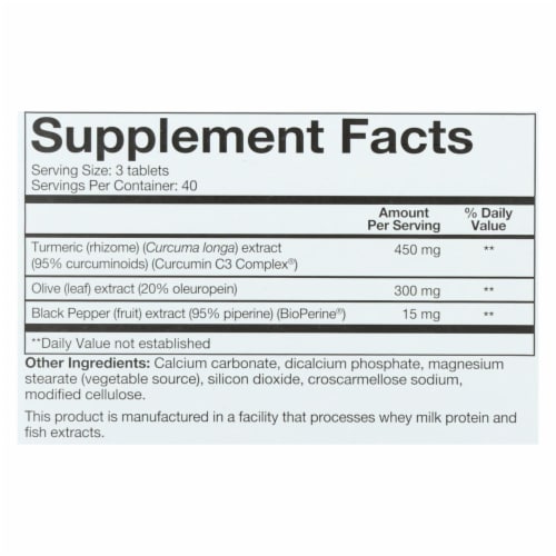 Youtheory Turmeric - Advanced Formula - 120 Tablets Perspective: back