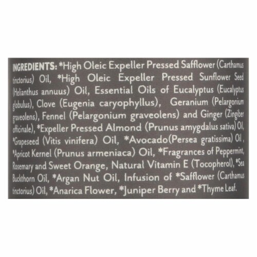 Bath Body and Massage Oil - Organic - Ayurveda - Peppermint Rosemary - Muscle Comfort - 4 oz. Perspective: back