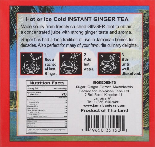Caribbean Dreams® Instant Ginger Tea Perspective: back