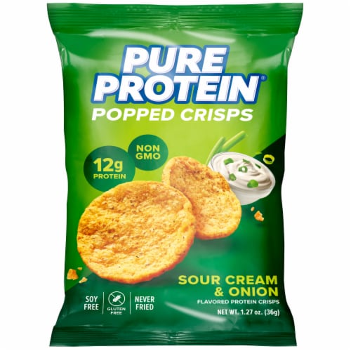 Pure Protein® Sour Cream & Onion Popped Crisps Perspective: back