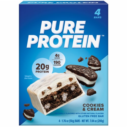 Pure Protein™ Cookies & Cream Protein Bars Perspective: back