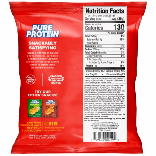 Pure Protein™ Cheddar Cheesy Crackers Perspective: back