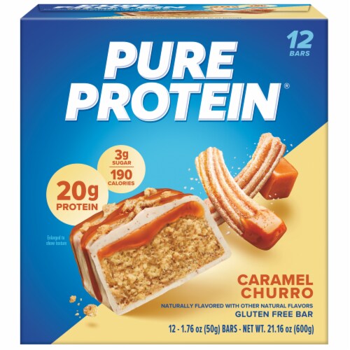 Pure Protein® Caramel Churro Gluten Free Protein Bars Perspective: back
