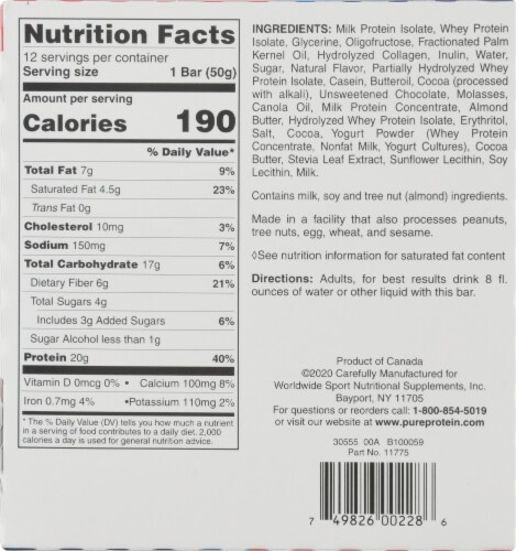 Pure Protein® Cookie Dough Bars Perspective: back