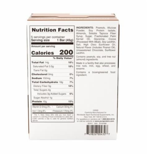 Pure Protein® Peanut Butter Dark Chocolate Nut Bars Perspective: back