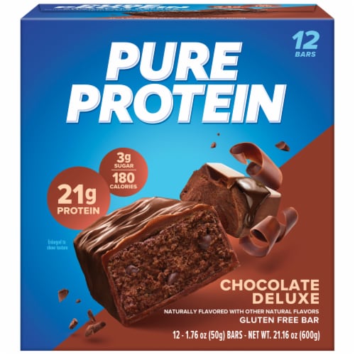 Pure Protein Chocolate Deluxe Protein Bars Perspective: back