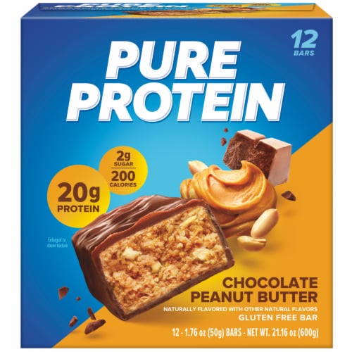 Pure Protein Chocolate Peanut Butter Protein Bars Perspective: back