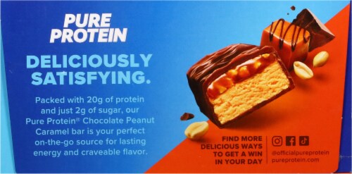 Pure Protein Revolution Caramel Peanut Bars Perspective: back