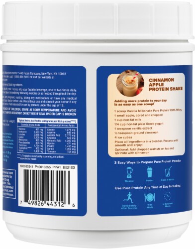 Pure Protein® Vanilla Creme Whey Powdered Protein Perspective: back