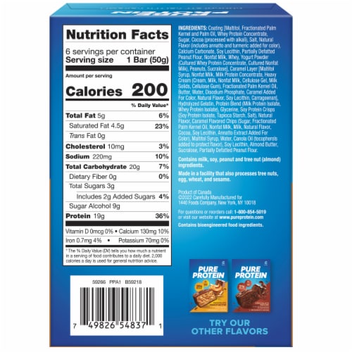Pure Protein® Chocolate Salted Caramel Protein Bars Perspective: back