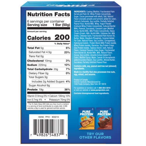 Pure Protein Chocolate Salted Caramel Protein Bars Perspective: back
