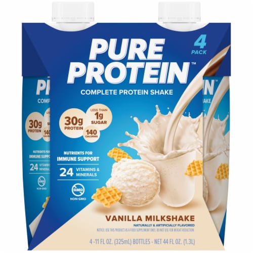 Pure Protein™ Vanilla Milkshake Complete Protein Shakes Perspective: back