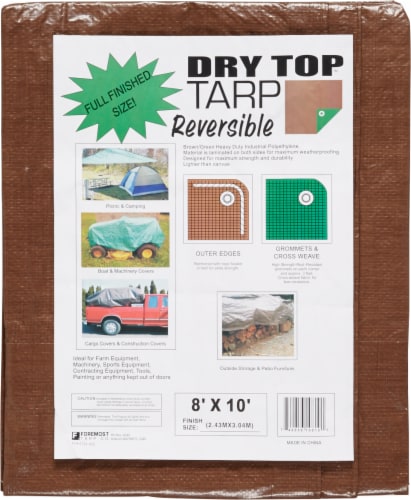 Foremost Tarp Co. Dry Top Reversible Tarp - Brown/Green Perspective: back