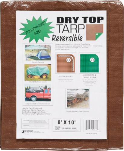 Foremost Tarp Co. Dry Top® Reversible Tarp - Brown/Green Perspective: back