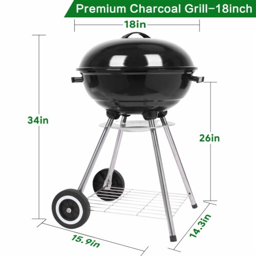 18 Kettle Charcoal Grill Perspective: back