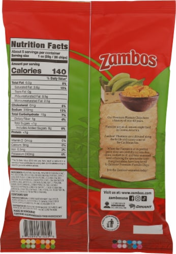 Zambos® Chile Limon Plantain Chips Perspective: back