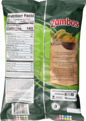 Zambos® Salsa Verde Plantain Chips Perspective: back