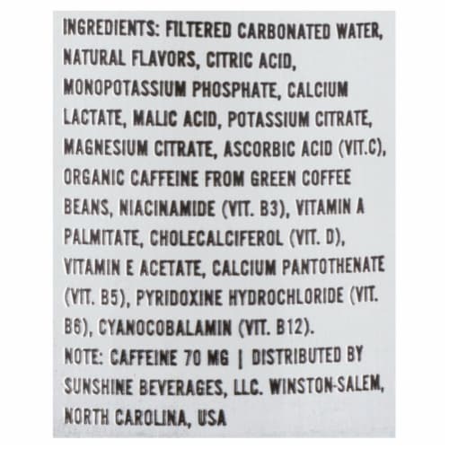 Sunshine Beverages - Sparkling Enrg Water Citrs Lime - Case of 12-12 FZ Perspective: back
