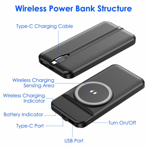 Magnetic Wireless Power Bank - 10000mAh, 22.5W - PD Fast Charging 