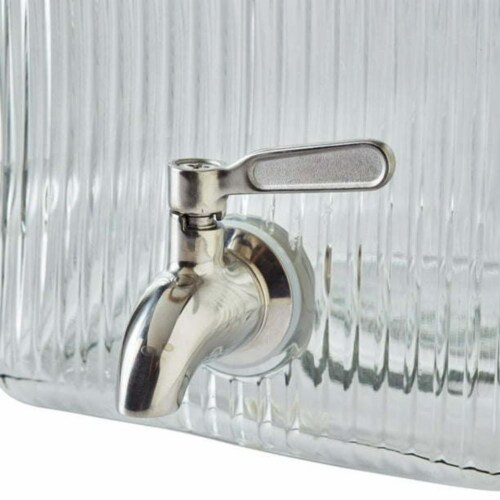 Better Homes & Gardens 2 Gallon Ribbed Clear Glass Beverage Dispenser ...