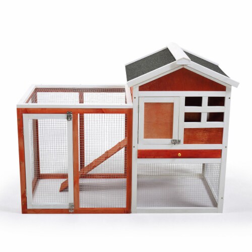 Wooden Rabbit Hutch & Chicken Coop - Luxurious Home for Small Animals Perspective: back