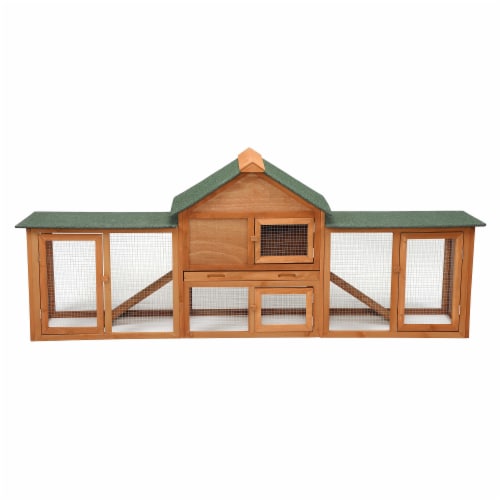 Yeah Depot Large Orange Wooden Rabbit Hutch Indoor Outdoor Bunny Cage with Tray and Runs 1 Ct Kroger