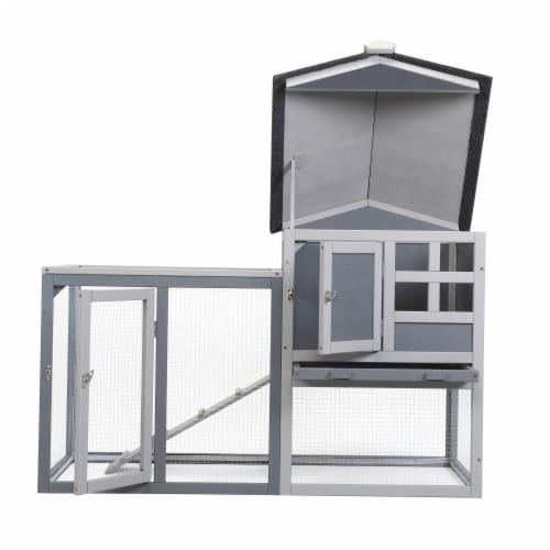 Premium Rabbit Hutch for Small Animals - Ultimate Comfort & Security Perspective: back