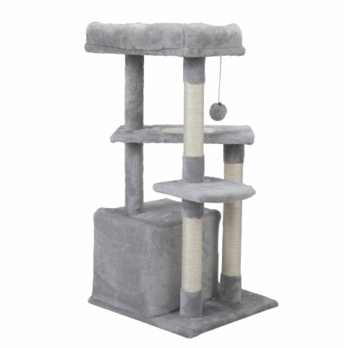 FX070 - Double Level Cat Tree - House Furniture Kittens Activity Tower Pet Play House Perspective: back