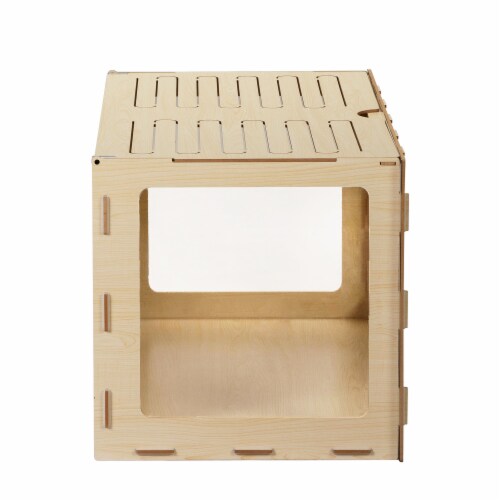 FX070 - Wooden Hamster Cage - Acrylic Hutch for Small Animals - Opening Top, Air Vents Perspective: back