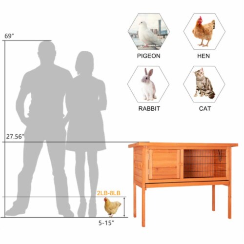inQ Boutique - 36 Single Deck Waterproof Wooden Chicken Coop - Hen House Pet Animal Cage Perspective: back