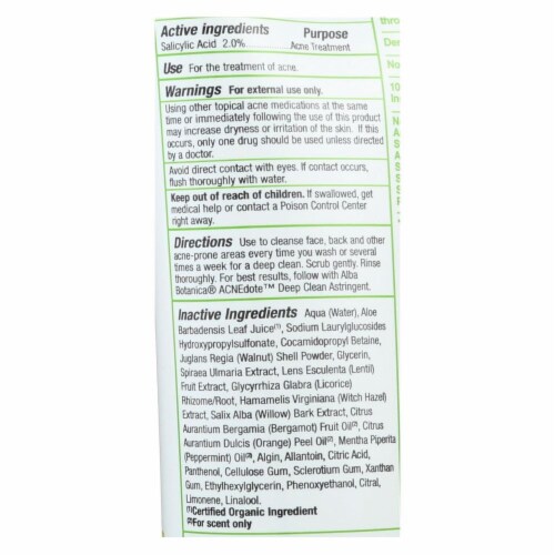 Alba Botanica - Natural Acnedote Face and Body Scrub - 8 fl oz Perspective: back