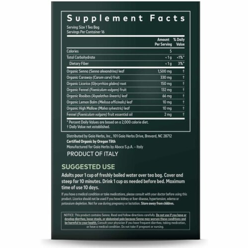 Gaia Herbs® Natural Laxative Perspective: back